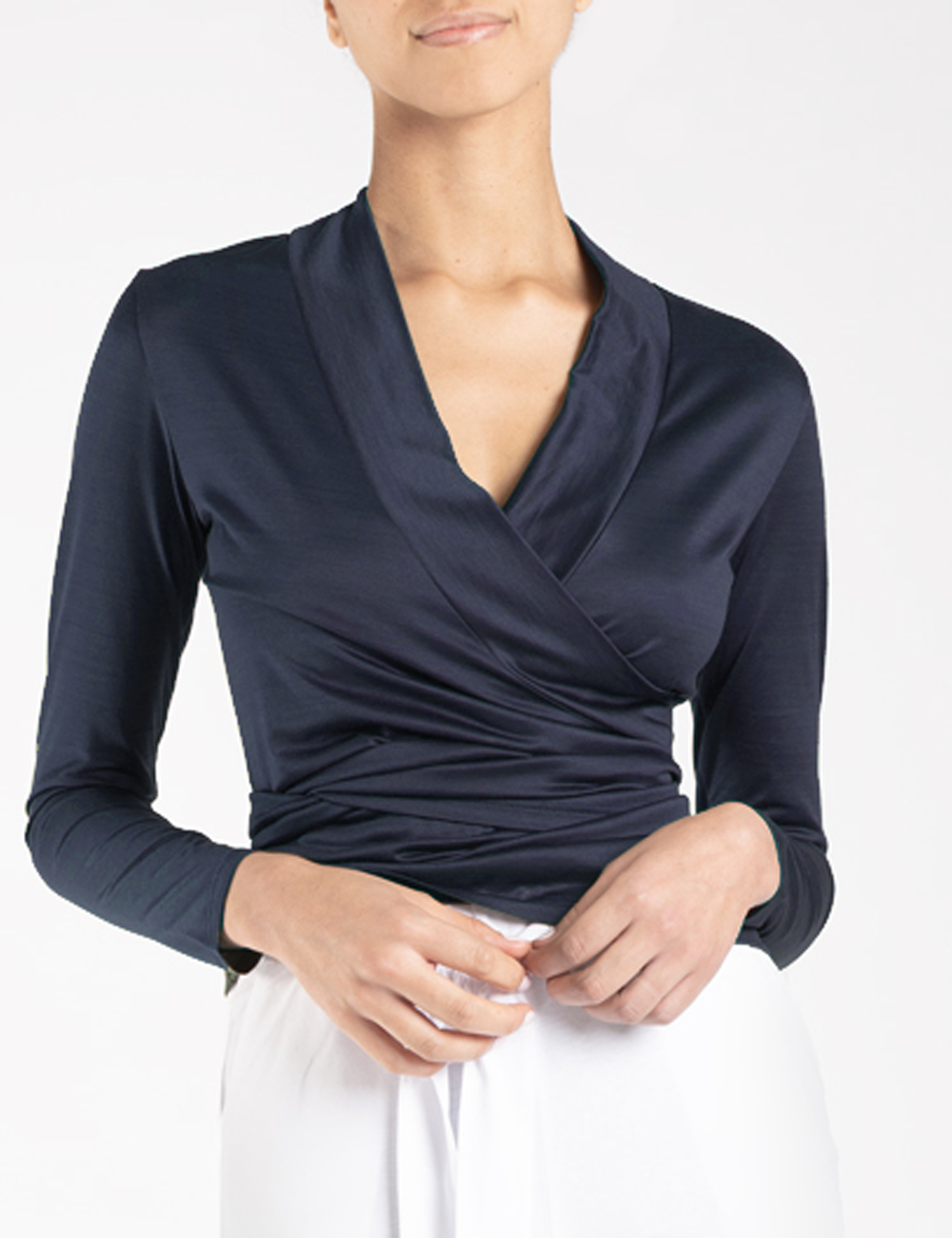 WRAP CARDIGAN - MERCERIZED EGYPTIAN COTTON